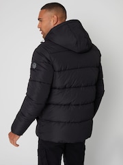 Noir - Threadbare Veste à capuche double couche, imperméable et bouffante - Image 2 de 4
