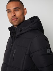 Noir - Threadbare Veste à capuche double couche, imperméable et bouffante - Image 4 de 4