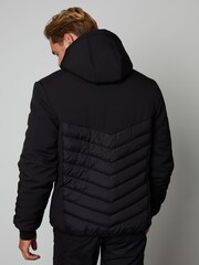 Threadbare Black Showerproof Lightweight Padded Chest Jacket - Image 2 of 4