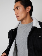Threadbare Black Borg Collar Cord Jacket - Image 5 of 5