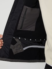 Threadbare Black/Khaki Green Showerproof Microfleece Lined Hooded Two-Tone Ski Jacket - Image 5 of 5