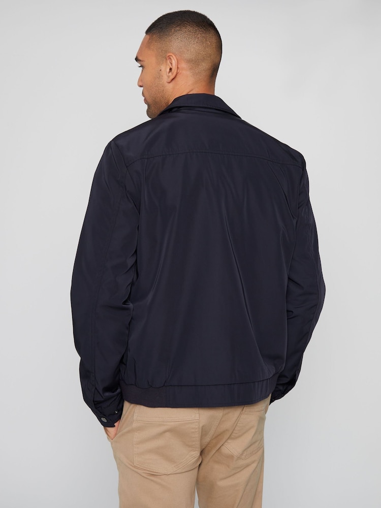 Threadbare Navy Luxe Showerproof Zip Up Collared Jacket - Image 2 of 4 Threadbare Navy Luxe Showerproof Zip Up Collared Jacket - Image 2 of 4