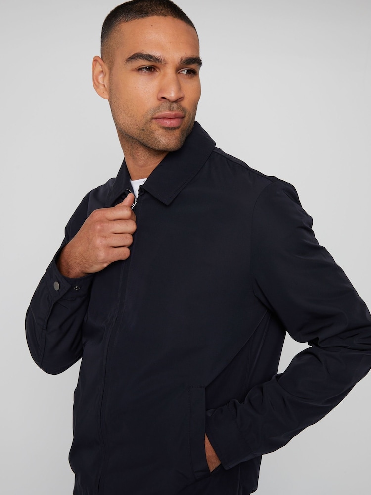 Threadbare Navy Luxe Showerproof Zip Up Collared Jacket - Image 4 of 4 Threadbare Navy Luxe Showerproof Zip Up Collared Jacket - Image 4 of 4