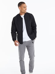 Threadbare Black Showerproof Utility Pocket Bomber Jacket - Image 3 of 4