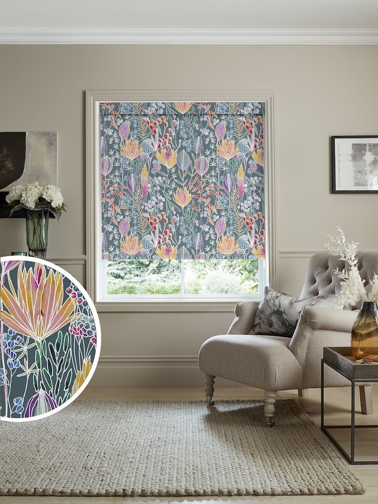 Voyage Papaya Grey Blackout Masina Made to Measure Roller Blind - Image 1 of 6