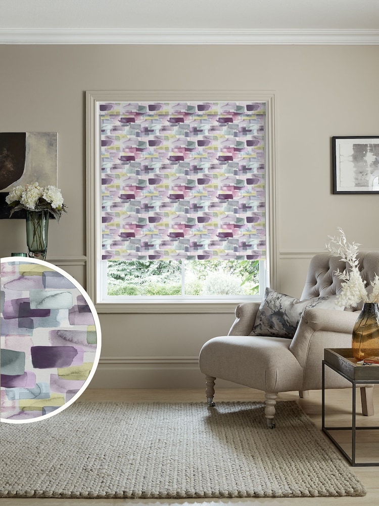 Voyage Summer Purple Blackout Kampala Made to Measure Roller Blind - Image 1 of 6