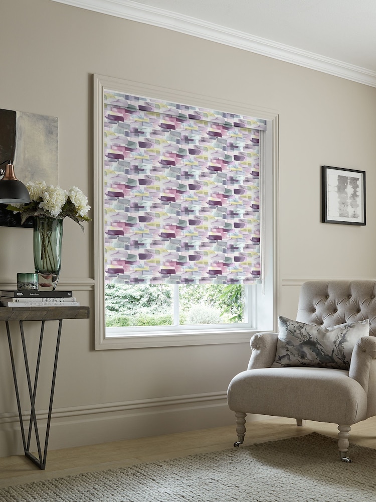 Voyage Summer Purple Blackout Kampala Made to Measure Roller Blind - Image 2 of 6