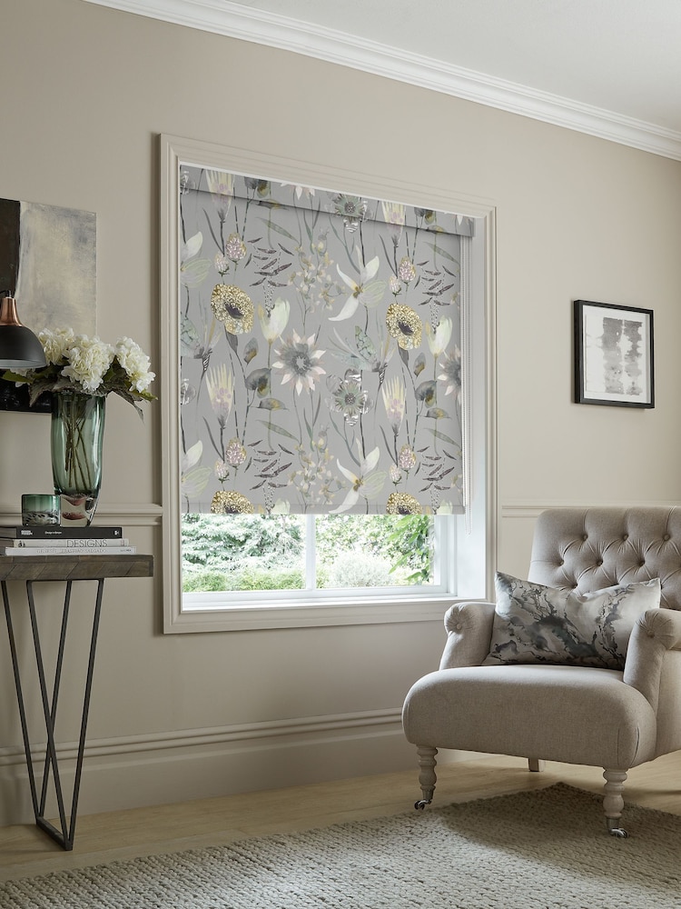 Voyage Dawn Grey Blackout Oceania Made to Measure Roller Blind - Image 2 of 6