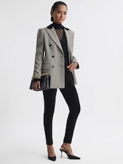 Reiss Black Lux Velvet Mid Rise Skinny Jeans - Image 3 of 5