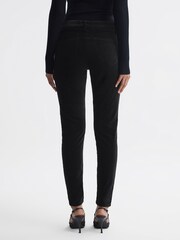 Reiss Black Lux Velvet Mid Rise Skinny Jeans - Image 5 of 5