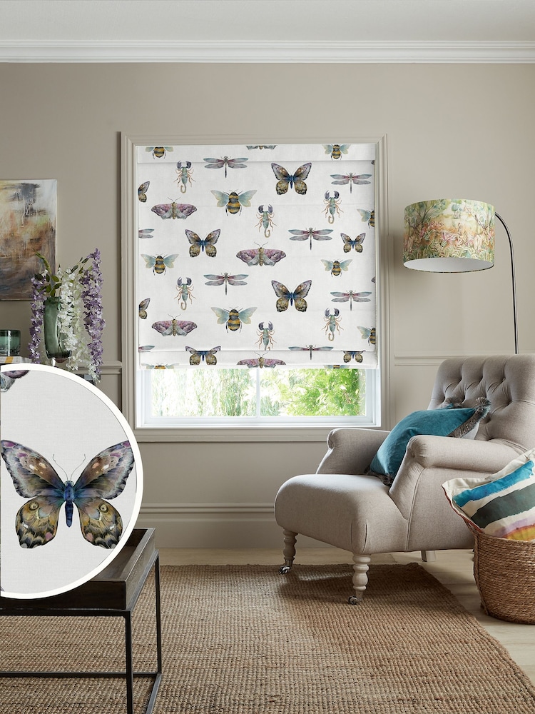 Voyage Natural Linen Fray Made to Measure Roman Blind - Image 1 of 6