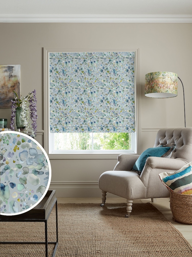 Voyage Pacific Blue Sprinkles Made to Measure Roman Blind - Image 1 of 6