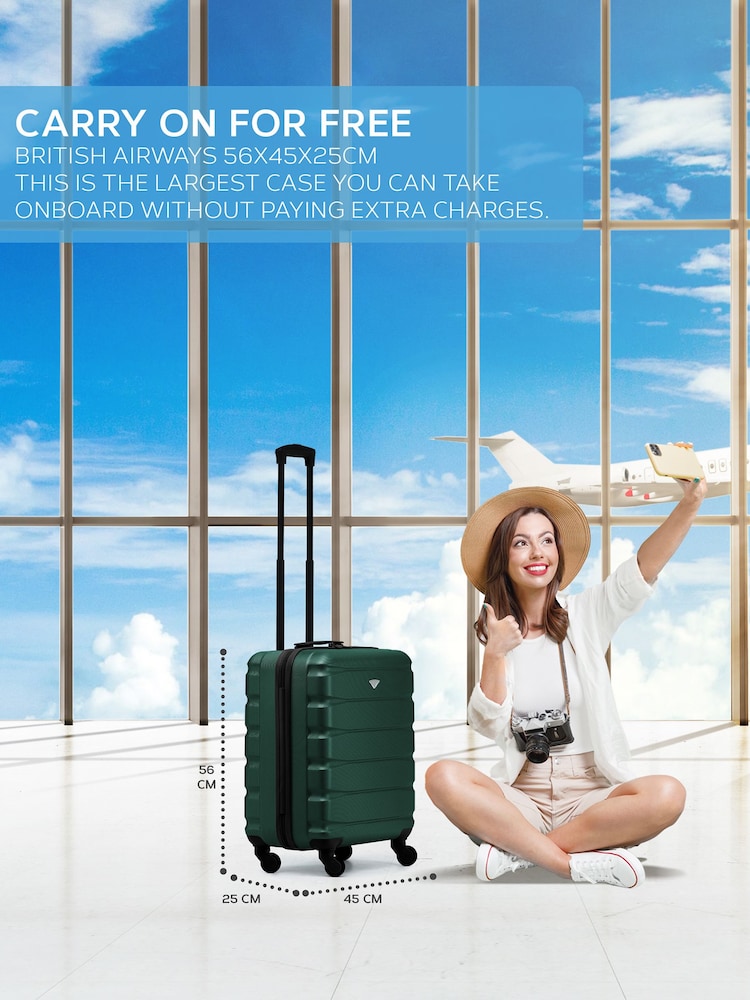 Flight Knight 56x45x25cm EasyJet Overhead 4 Wheel ABS Hard Case Cabin Carry On Hand Luggage - Image 2 of 7