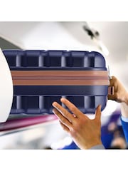Azul Marino/Tostado - Maleta de mano rígida de 55x40x20 cm con 4 ruedas y carcasa de ABS compatible con los requisitos de Ryanair Priority de Flight Knight - Imagen 5 de 7