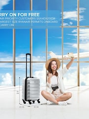 Alluminio - Flight Knight 55x40x20cm Ryanair Priority 4 Wheel ABS Hard Case Cabin Carry On Hand Luggage - Immagine 2 di 7