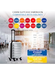 Alluminio - Flight Knight 55x40x20cm Ryanair Priority 4 Wheel ABS Hard Case Cabin Carry On Hand Luggage - Immagine 3 di 7