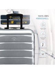 Alluminio - Flight Knight 55x40x20cm Ryanair Priority 4 Wheel ABS Hard Case Cabin Carry On Hand Luggage - Immagine 4 di 7