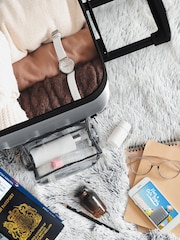 Alluminio - Flight Knight 55x40x20cm Ryanair Priority 4 Wheel ABS Hard Case Cabin Carry On Hand Luggage - Immagine 6 di 7