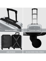 Alluminio - Flight Knight 55x40x20cm Ryanair Priority 4 Wheel ABS Hard Case Cabin Carry On Hand Luggage - Immagine 7 di 7