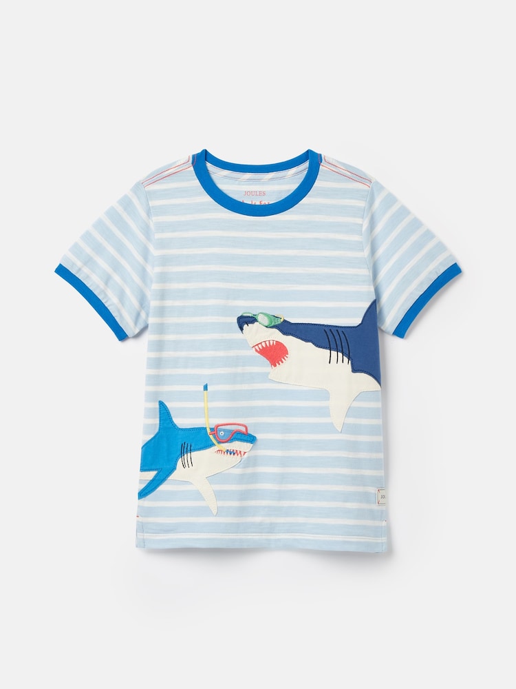 Joules Boys' Archie Blue Artwork T-Shirt - Image 1 of 1