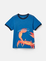 Joules Boys' Archie Blue Crab Artwork T-Shirt - Image 1 of 7