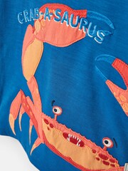 Joules Boys' Archie Blue Crab Artwork T-Shirt - Image 7 of 7