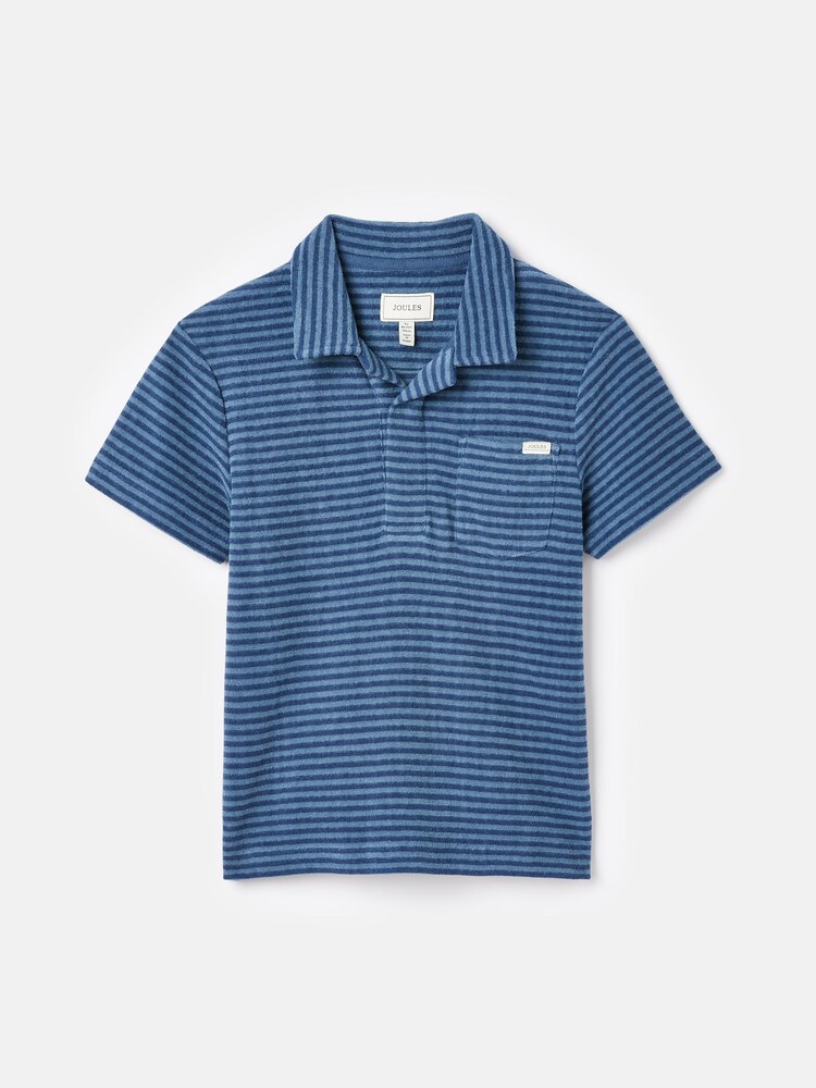 Joules Boys' Otto Blue Towelling Polo Shirt - Image 1 of 5