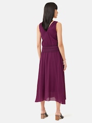 Jigsaw Purple Cotton Crinkle Smocked Dress - Image 2 of 5