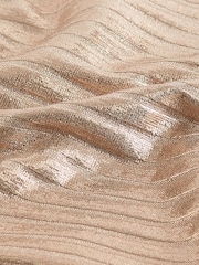 Metallic Gold Square Neck Ribbed Cami Dress - Image 6 of 6