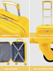 Amarillo - Maleta de mano rígida ligera con 4 ruedas de Flight Knight - Imagen 2 de 5
