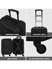 schwarz/monochrom - Flight Knight Check-in Großer, bedruckter Hartschalenkoffer mit 4 Rollen - Bild 5 von 7