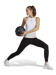 adidas White Aeroready Train Essentials Regular 3-Stripes Tank Top - Image 4 of 7