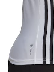 adidas White Aeroready Train Essentials Regular 3-Stripes Tank Top - Image 6 of 7