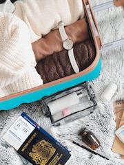 Flight Knight Aqua/Tan Medium Hardcase Lightweight Check In Suitcase With 4 Wheels - Image 3 of 8
