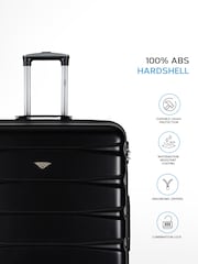 Flight Knight Hardcase Lightweight Black Suitcases Set Of 4 With 4 Wheels - Image 2 of 7