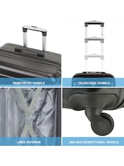 Flight Knight Hardcase Lightweight Black Suitcases Set Of 4 With 4 Wheels - Image 4 of 7