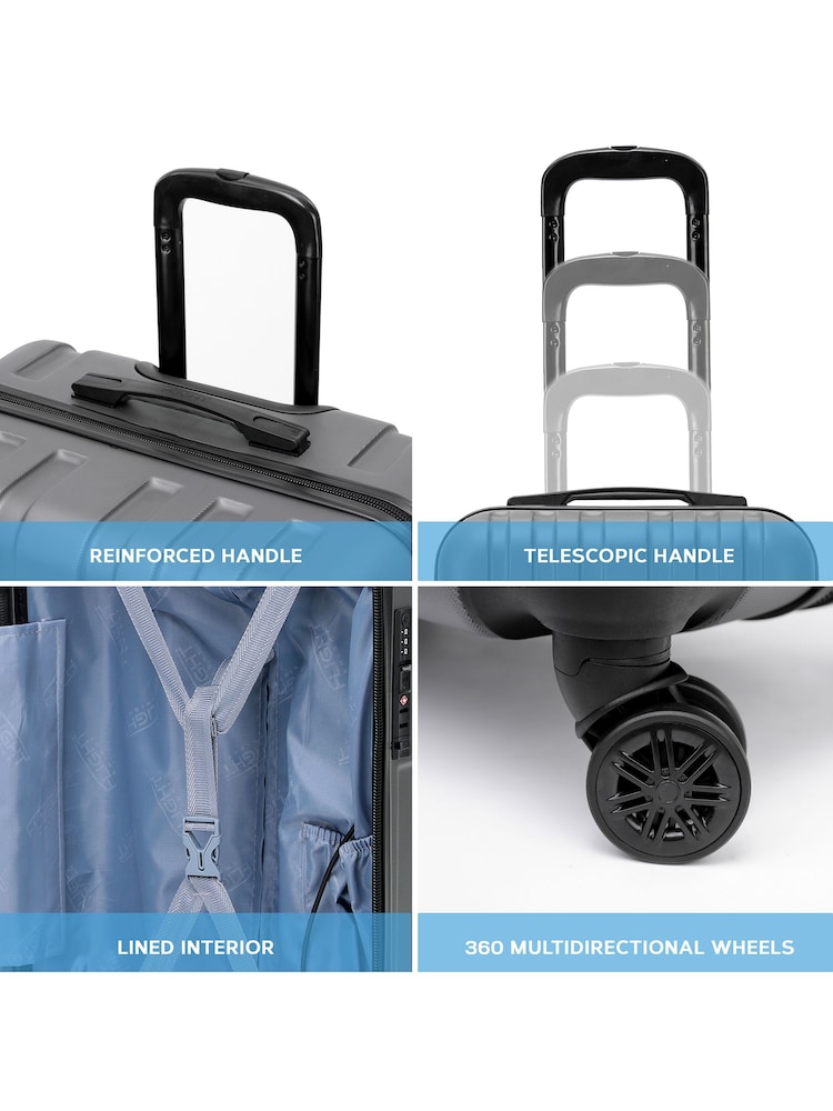 Flight Knight Large Hardcase Lightweight Check-In Suitcase With 4 Wheels - Image 2 of 6