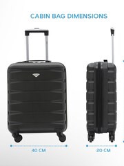 أسود أسود - طقم من 2 حقيبة سفر للمقصورة مقاس 55 × 40 × 20 سم متوافقة مع معايير طيران Ryanair مزوّدة بـ 4 عجلات مصنوعة من هيكل صلب من مادة ABS من Flight Knight - Image 15 of 15