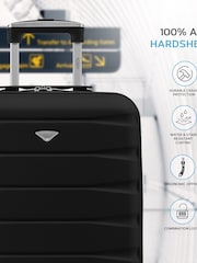 Schwarz schwarz - Flight Knight Ryanair Priority Handgepäckkoffer aus ABS-Hartschale mit 4 Rollen im 2er-Set, 55x40x20 cm - Bild 8 von 9