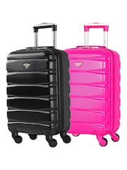 Flight Knight EasyJet Overhead 55x35x20cm Hard Shell Cabin Carry On Case Suitcase Set Of 2 - Image 1 of 10