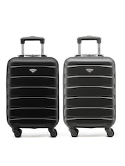 Flight Knight EasyJet Overhead 55x35x20cm Hard Shell Cabin Carry On Case Suitcase Set Of 2 - Image 1 of 10