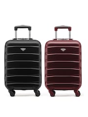 Flight Knight EasyJet Overhead 55x35x20cm Hard Shell Cabin Carry On Case Suitcase Set Of 2 - Image 1 of 10
