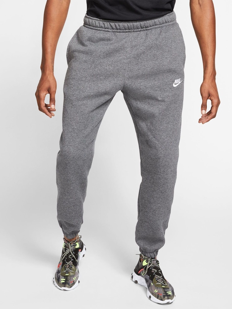 Nike Charcoal Grey Club Cuffed Joggers - Image 1 of 10