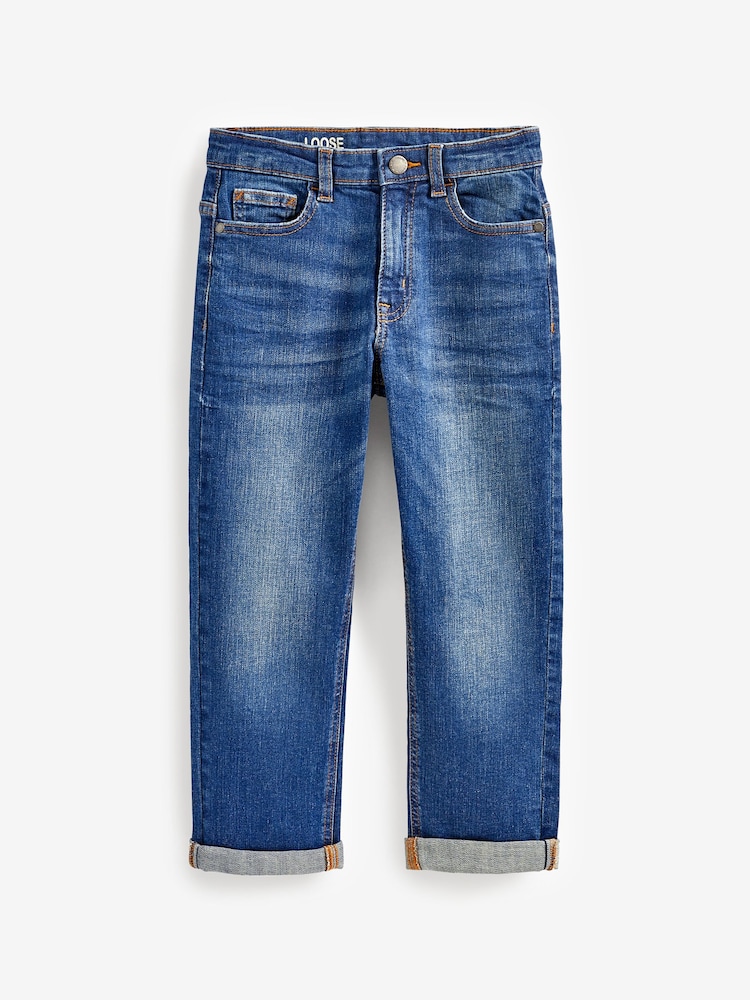 Blue Loose Fit Stretch Jeans (3-17yrs) - Image 1 of 2