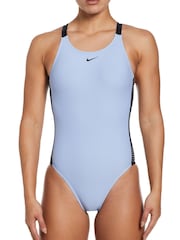 Nike Lilac Purple Logo Tape Fastback Swimsuit - Image 1 of 5