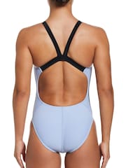 Nike Lilac Purple Logo Tape Fastback Swimsuit - Image 2 of 5
