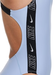 Nike Lilac Purple Logo Tape Fastback Swimsuit - Image 4 of 5