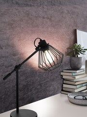Eglo Black Tabillano Caged Industrial Desk Lamp - Image 1 of 3