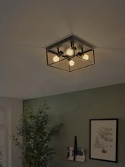 Eglo Black Silentina 4 Light Square Caged Spotlights - Image 2 of 4