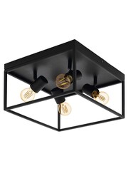 Eglo Black Silentina 4 Light Square Caged Spotlights - Image 3 of 4